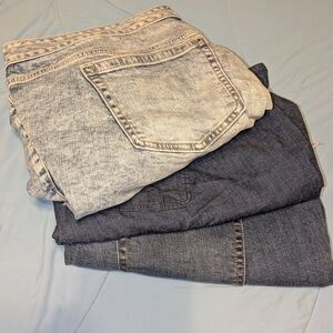 Torrid Blue and Gray Jean Shorts